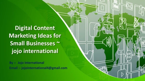 Digital Marketing Small Businesses Ideas ~ $Jojo International Mumbai