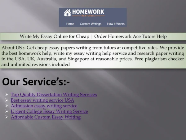 Top Quality Dissertation Writing Services