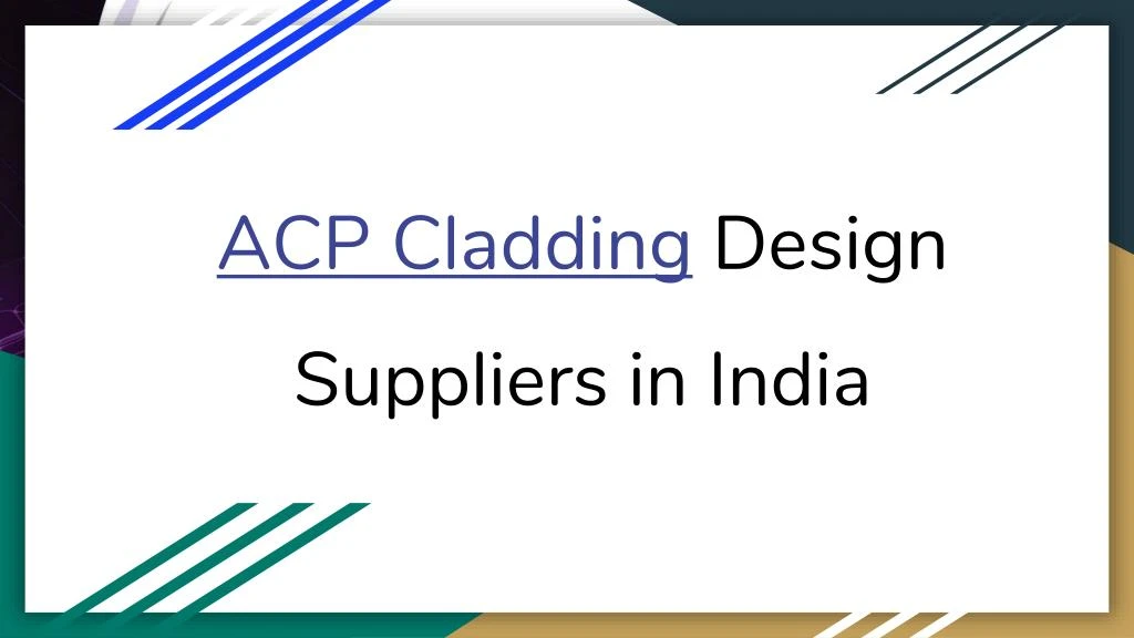 acp cladding design suppliers in india