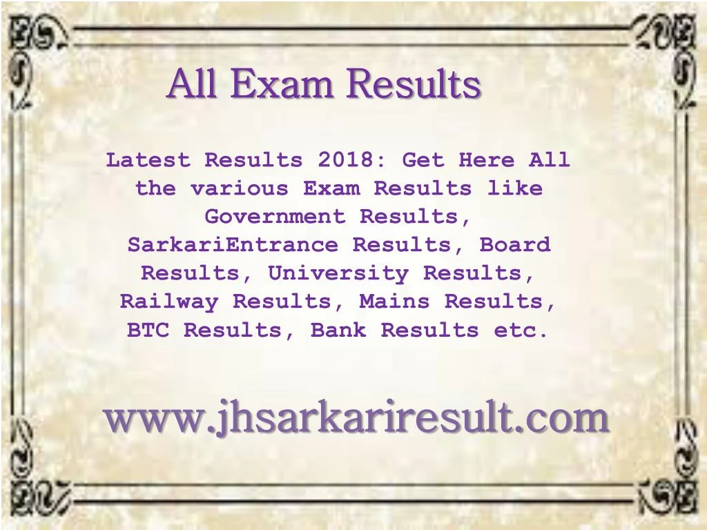 all exam results