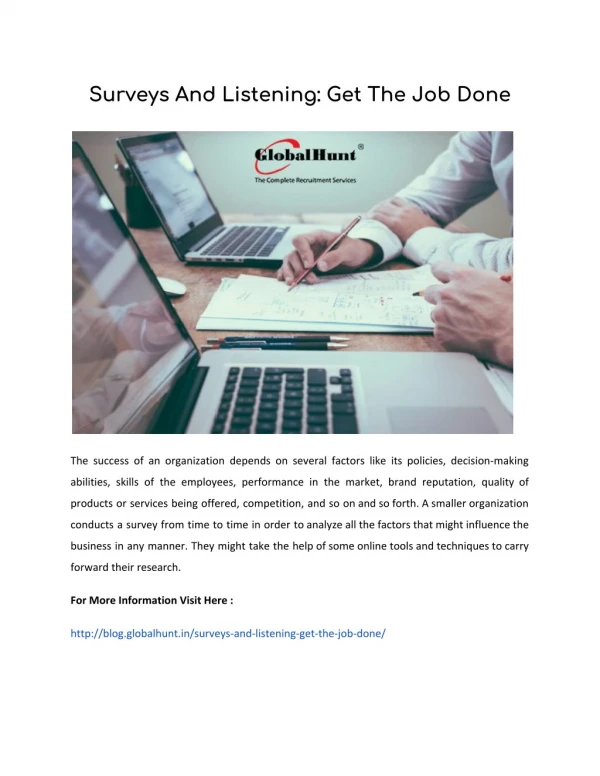 Surveys And Listening: Get The Job Done