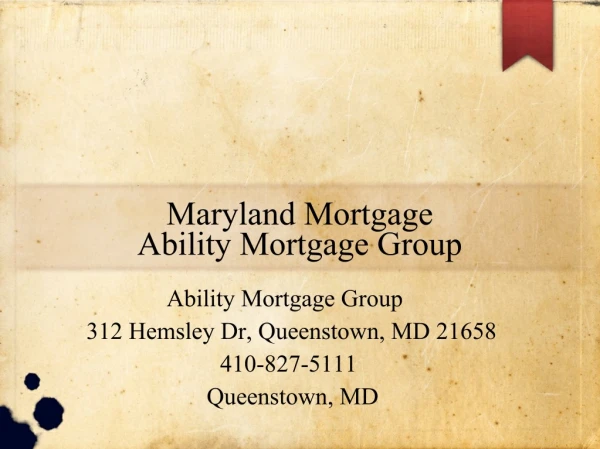 Maryland mortgage(Mortgage rates Maryland)