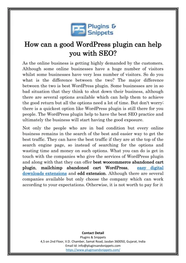 How can a good WordPress plugin can help you with SEO?