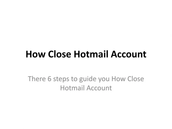 How to close Hotmail Account