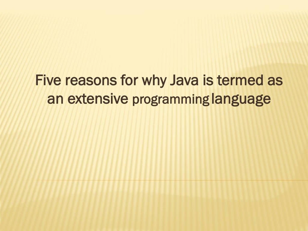 five reasons for why java is termed as an extensive programming language