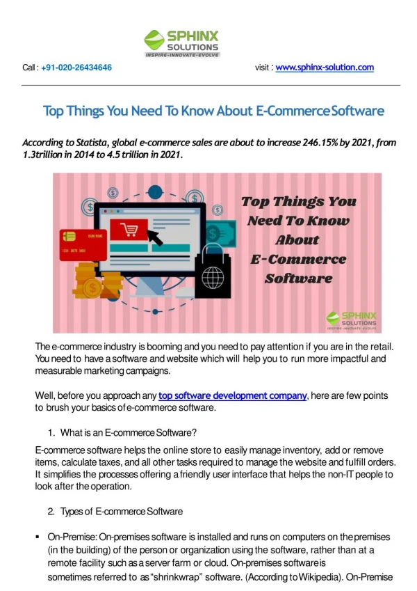 Top Things You Need To Know About E-Commerce Software
