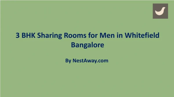 3 BHK Sharing Rooms for Men in Whitefield Bangalore without brokerage