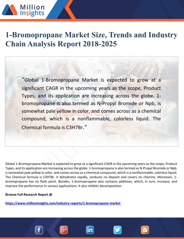 1-Bromopropane Market Size, Trends and Industry Chain Analysis Report 2018-2025