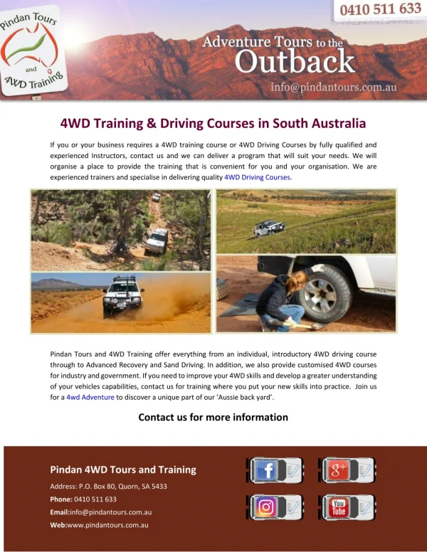 4WD Training & Driving Courses in South Australia