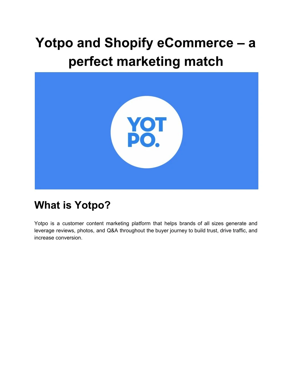 yotpo and shopify ecommerce a perfect marketing