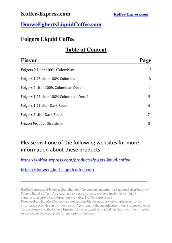 Folgers liquid coffee