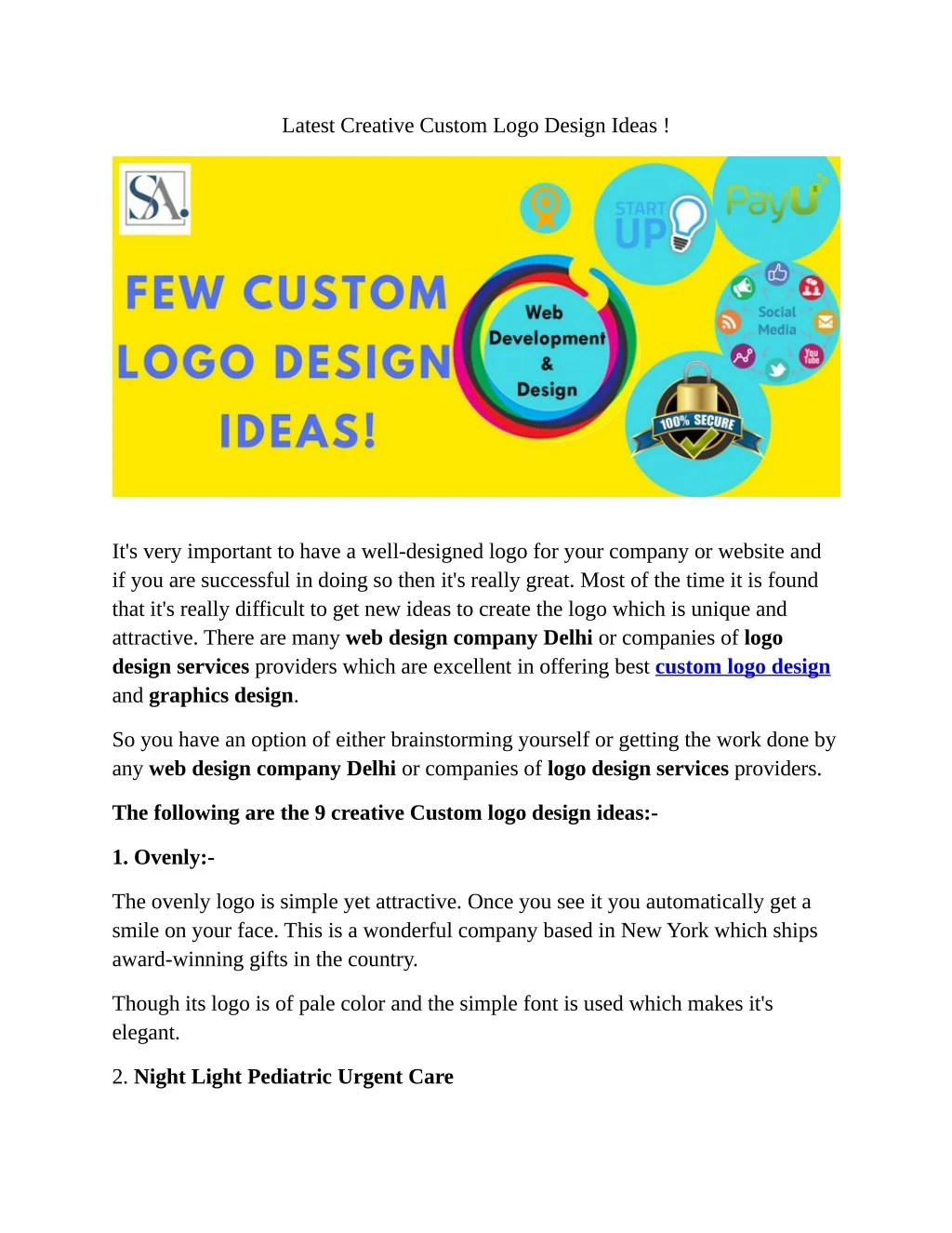 latest creative custom logo design ideas