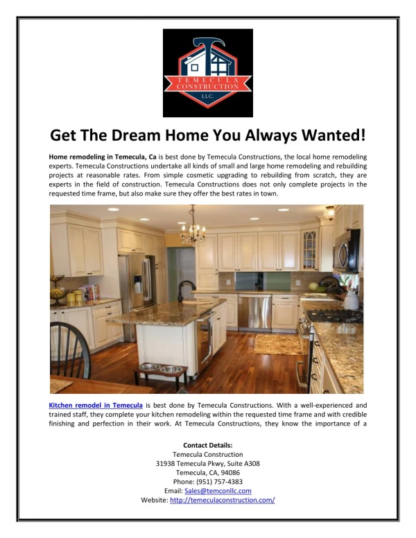 Get The Dream Home You Always Wanted!