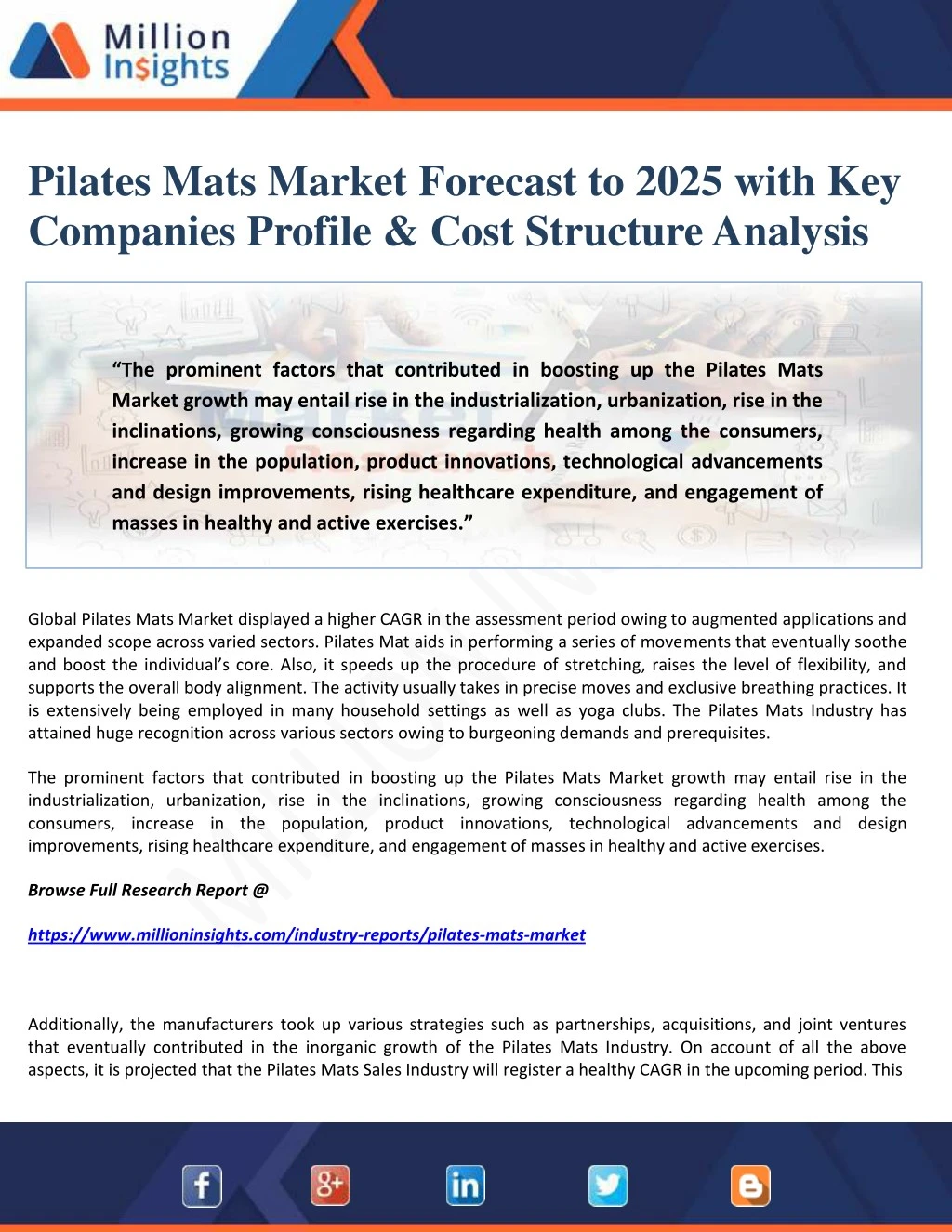 pilates mats market forecast to 2025 with