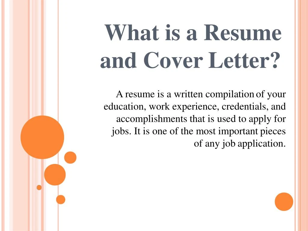 what i s a resume and cover letter