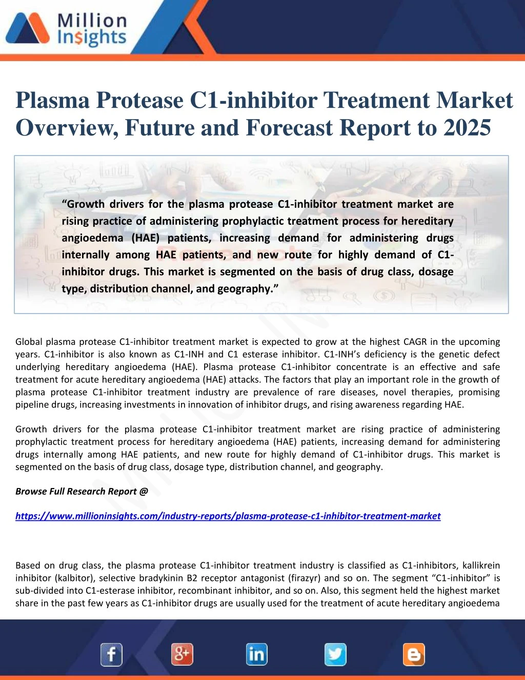plasma protease c1 inhibitor treatment market