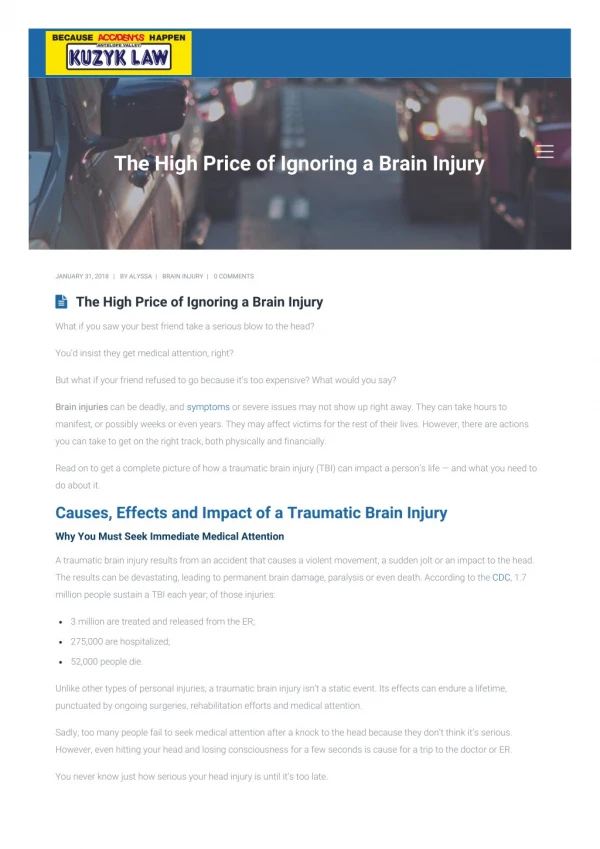The High Price of Ignoring a Brain Injury