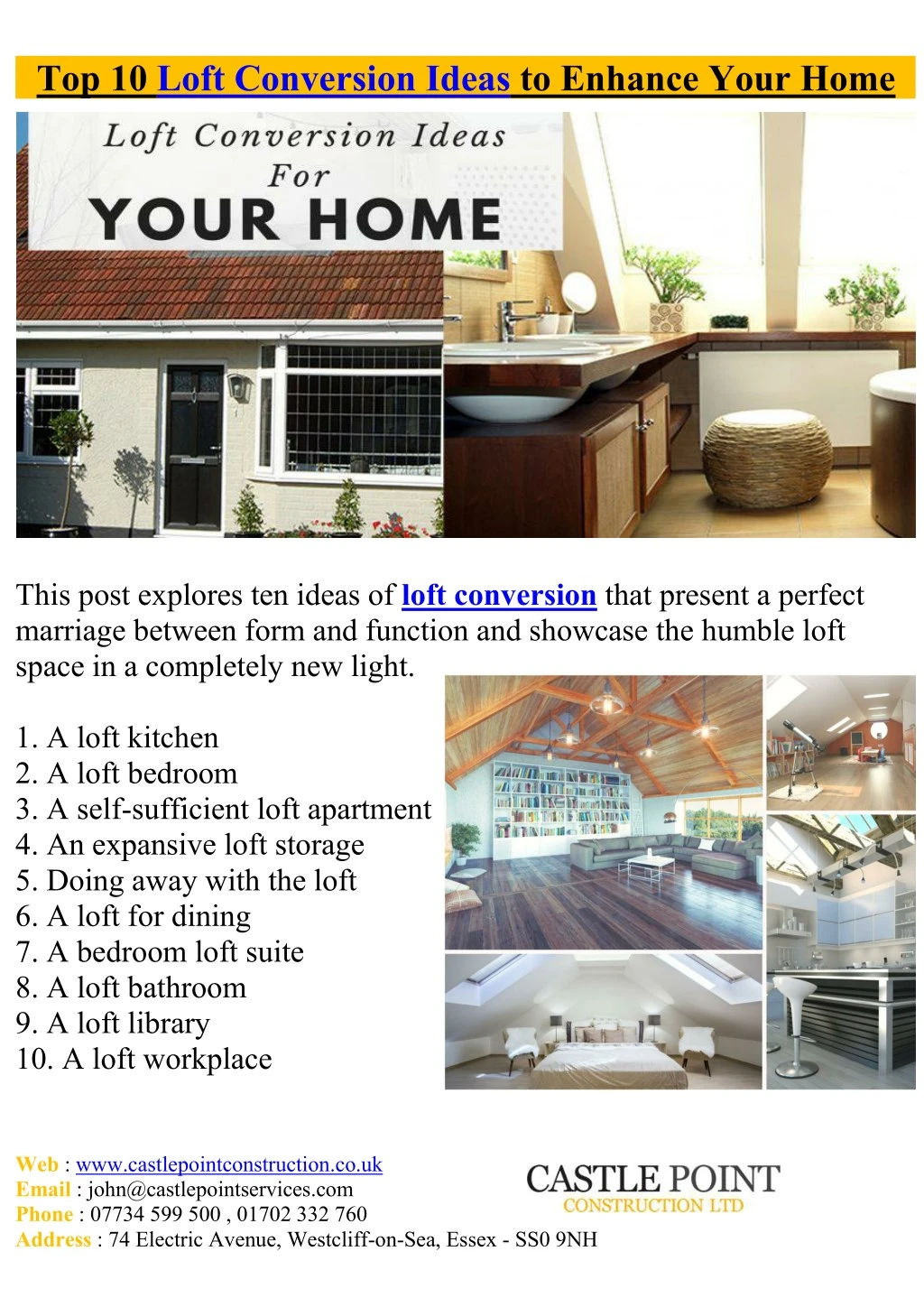 top 10 loft conversion ideas to enhance your home