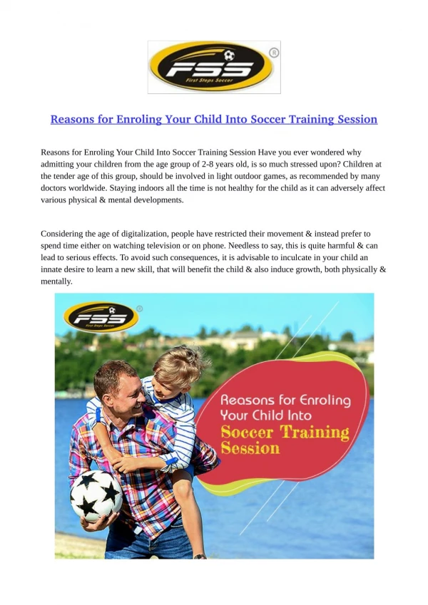 Reasons for Enroling Your Child Into Soccer Training Session