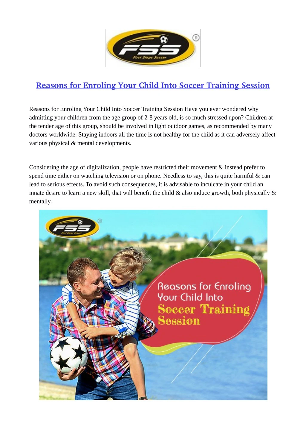 reasons for enroling your child into soccer