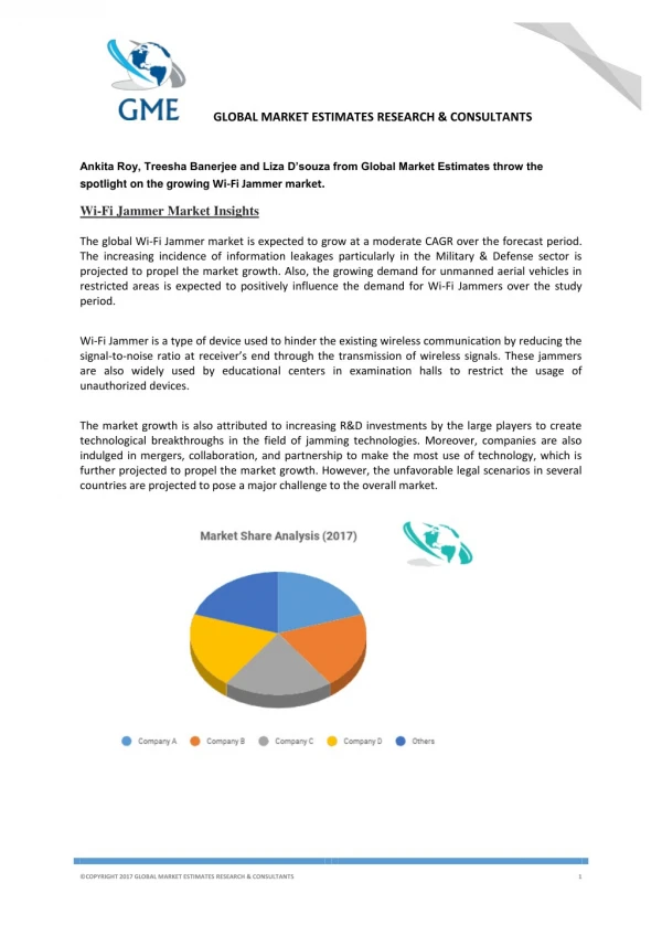 Wi-Fi Jammer market Revenues, Future Growth, with Worldwide Industry Analysis to 2027