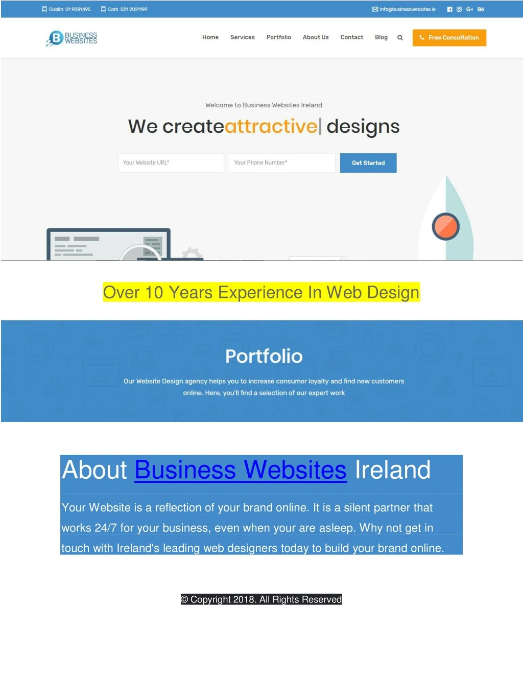 over 10 years experience in web design