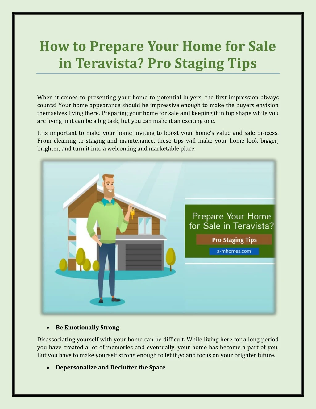 how to prepare your home for sale in teravista