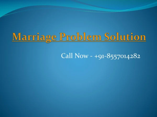 marriage problem solution