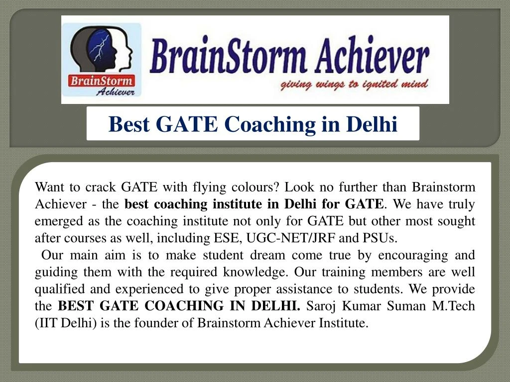 best gate coaching in d elhi