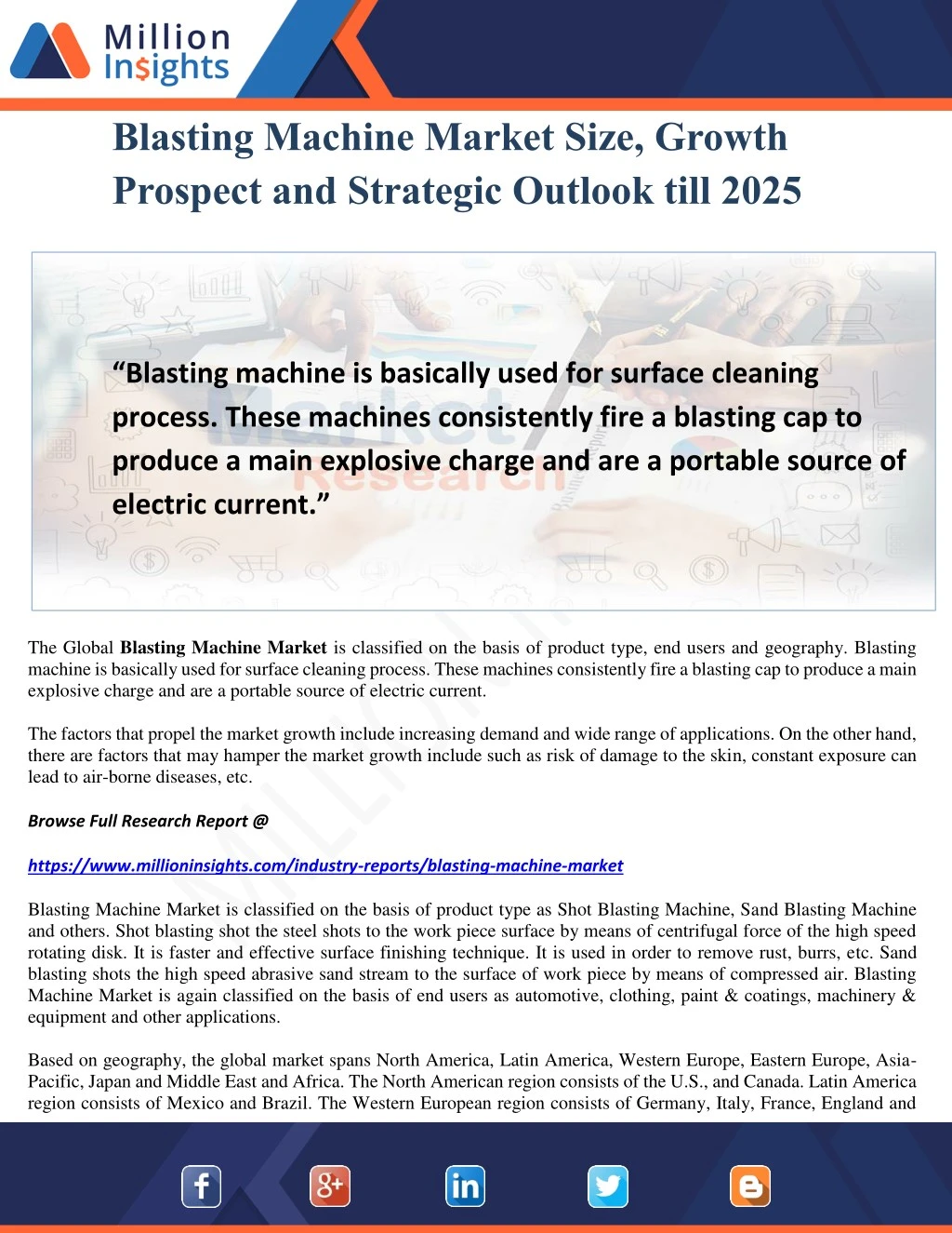 blasting machine market size growth prospect