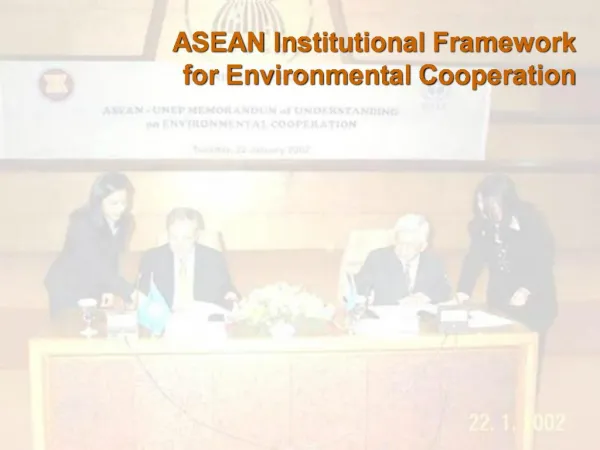 ASEAN Institutional Framework for Environmental Cooperation