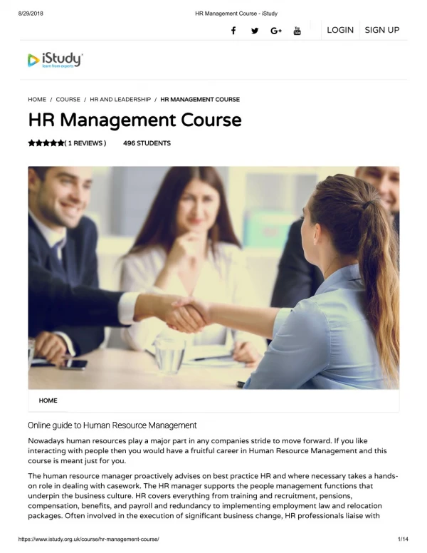 HR Management Course - istudy