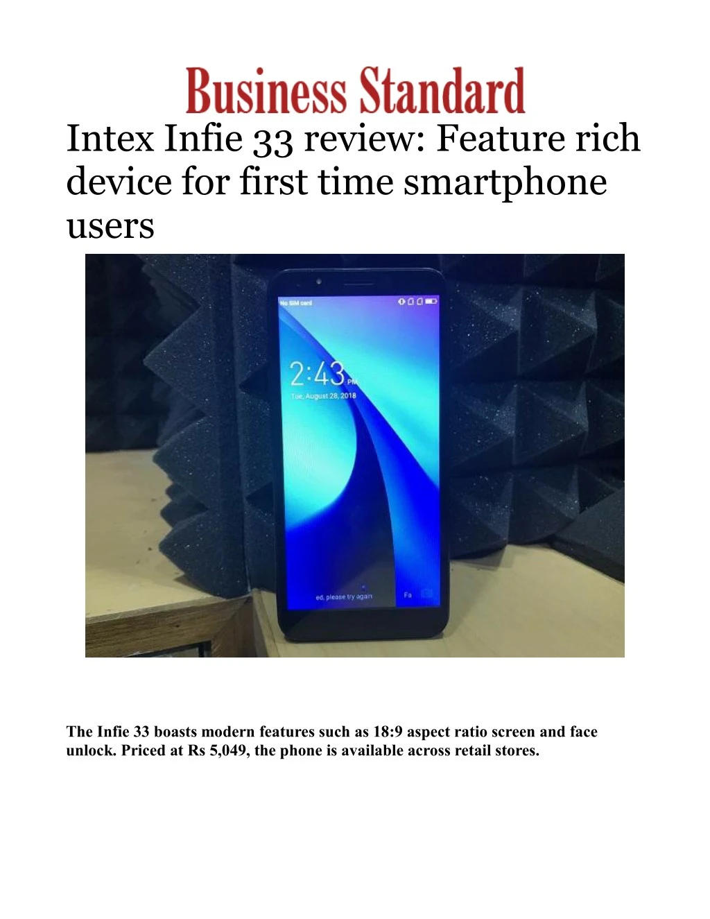 intex infie 33 review feature rich device