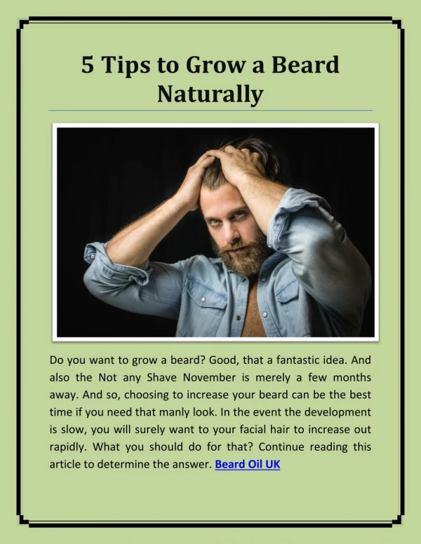 5 Tips to Grow a Beard Naturally