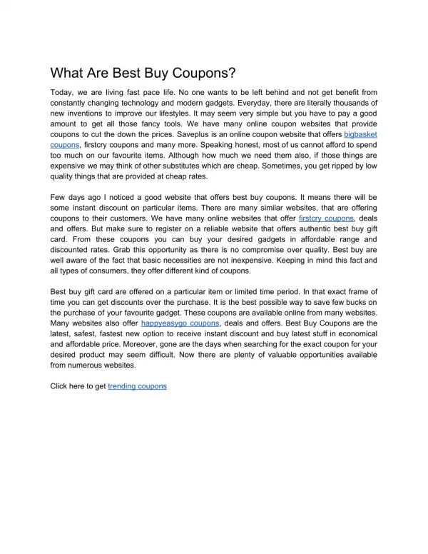 What Are Best Buy Coupons?