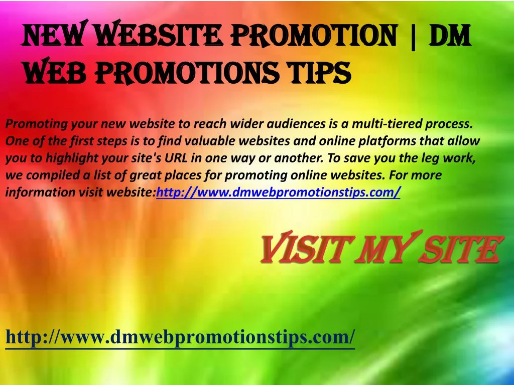 new website promotion dm web promotions tips