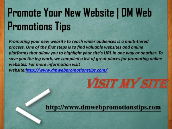promote your new website dm web promotions tips