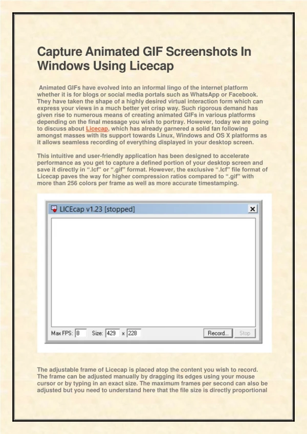 Capture Animated GIF Screenshots In Windows Using Licecap