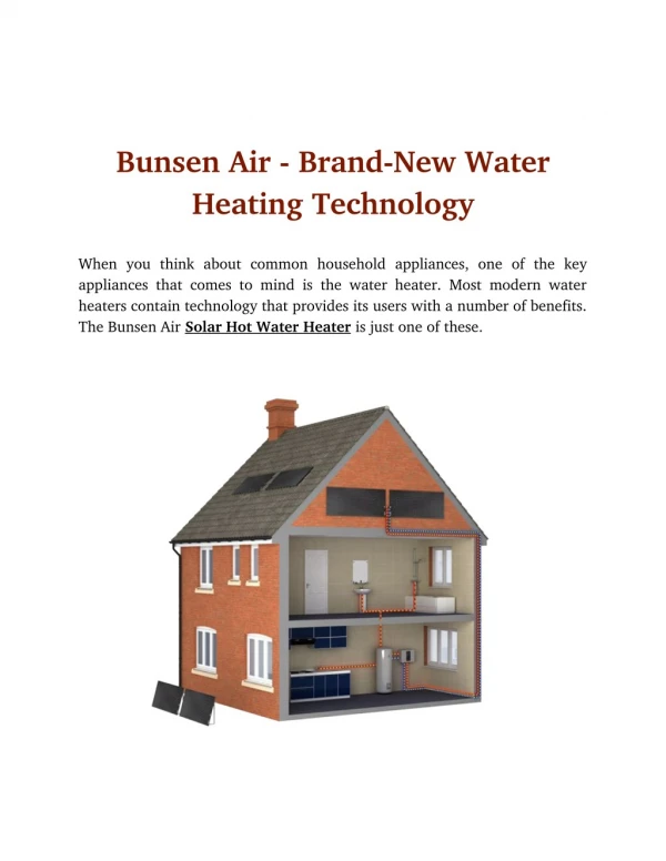 Bunsen Air - Brand-New Water Heating Technology