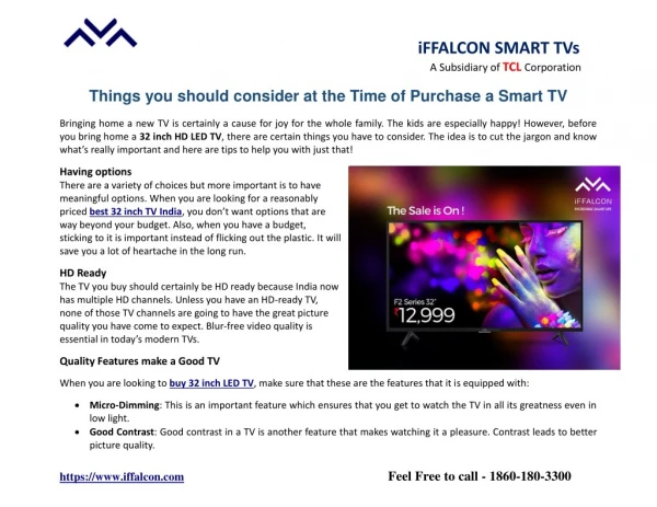 Things you Should Consider at the Time of Purchase a Smart TV