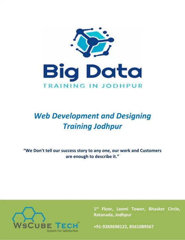 web designing training institute in Jodhpur | website development course | Learn web design