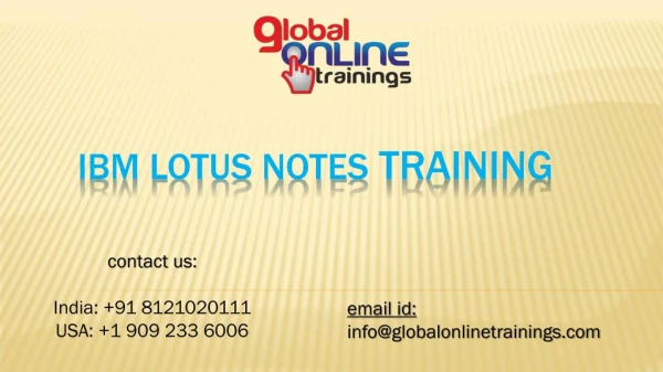IBM Lotus notes Training | Lotus Notes Online Course - GOT