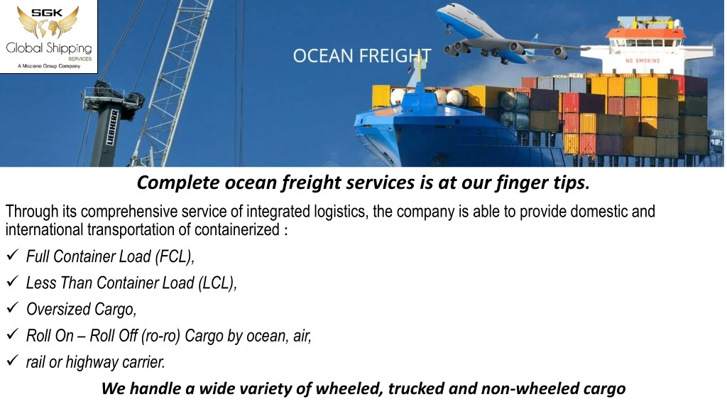 complete ocean freight services is at our finger