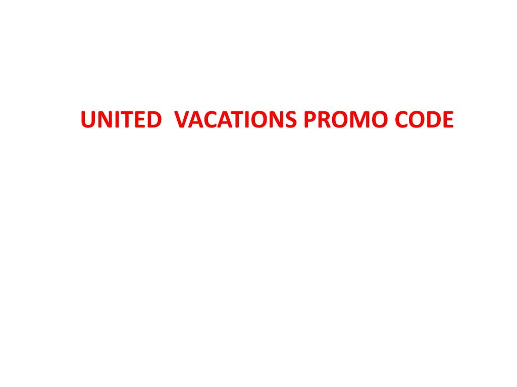 united vacations promo code