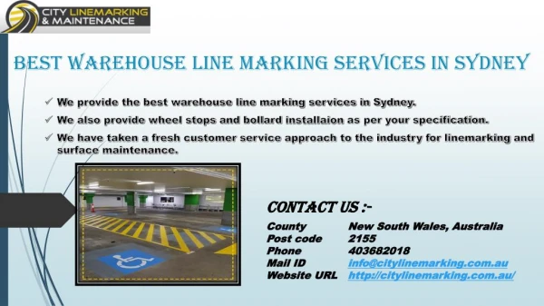 Best Warehouse Line Marking Services in Sydney