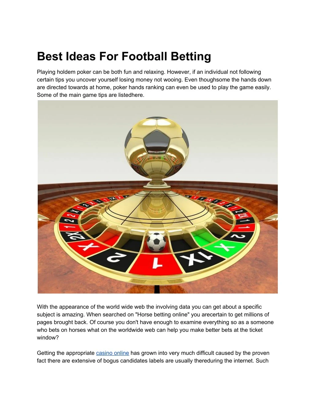 best ideas for football betting