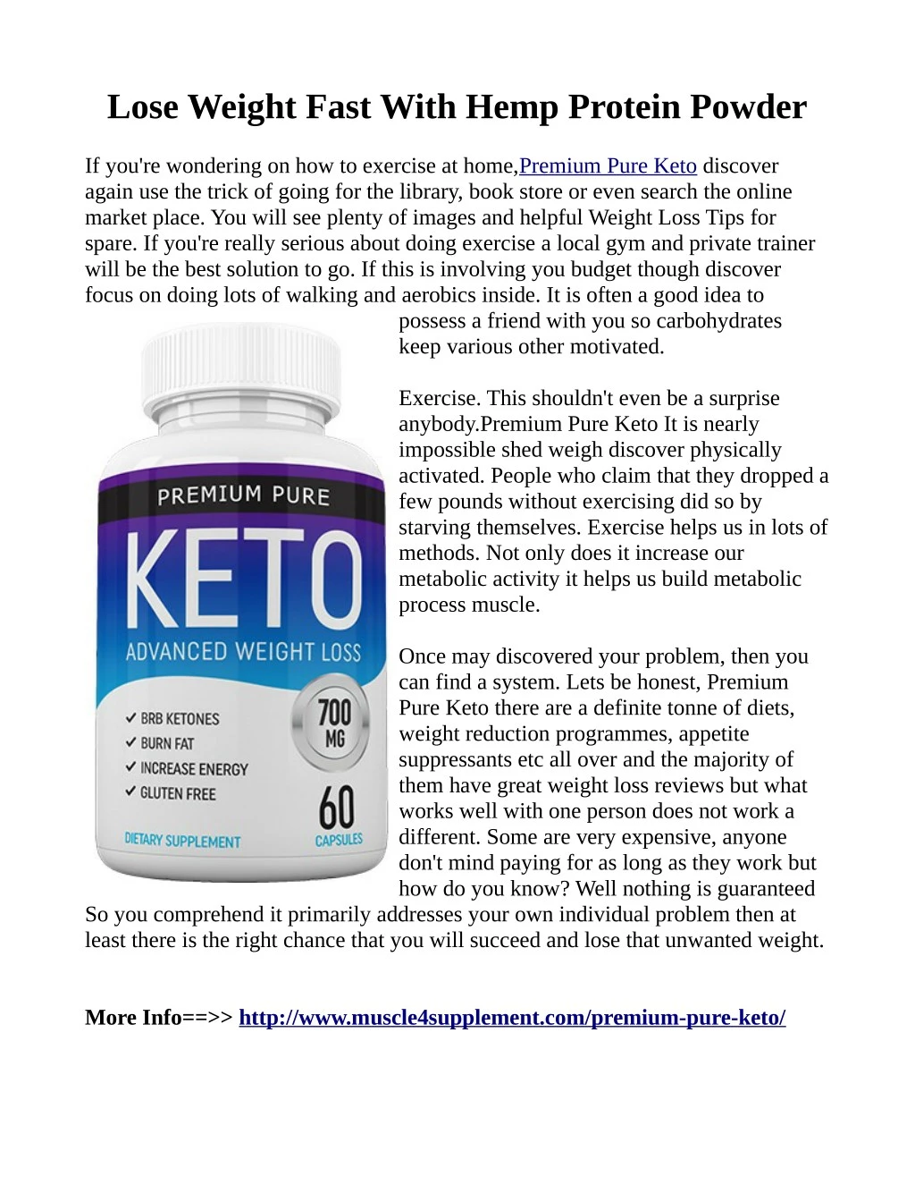 lose weight fast with hemp protein powder