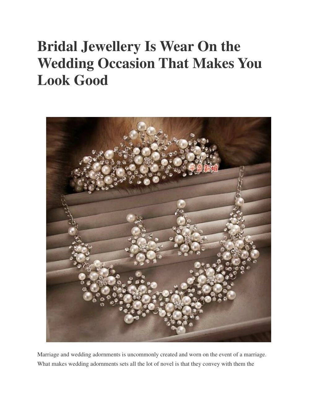 bridal jewellery is wear on the wedding occasion
