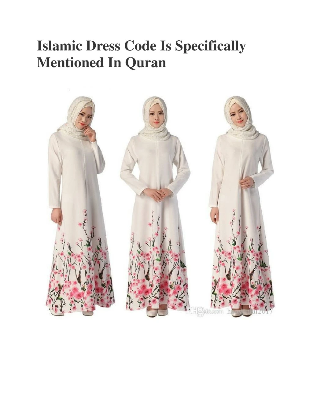 islamic dress code is specifically mentioned