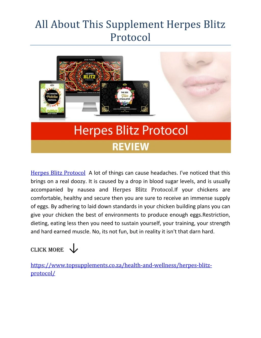 all about this supplement herpes blitz protocol